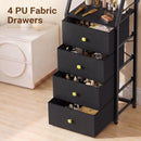 Advwin Vanity Desk with Mirror & 4 Drawers