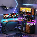 Advwin L Shaped Gaming Desk with LED Lights 130cm