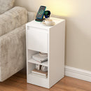 Advwin LED End Table Sofa Side Table with Drawers