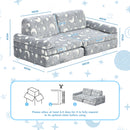 Advwin 10pcs Kids Modular Sofa Convertible Play Couch