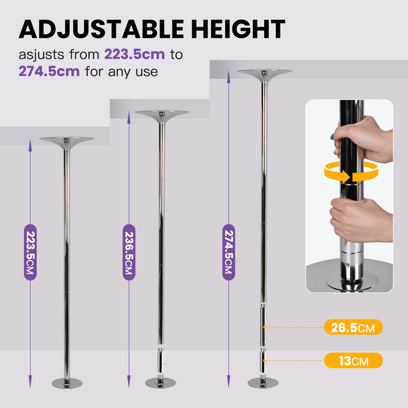Advwin Portable Removable Dance Pole for Home Gym