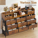 Advwin 14 Fabric Drawer Dresser with Charging Station