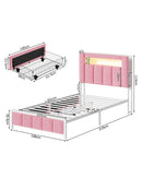 Advwin King Single Bed Frame w/ Charging Station