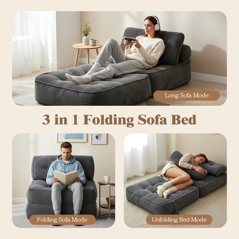 Advwin 3-in-1 Folding Sofa Bed with Pillow