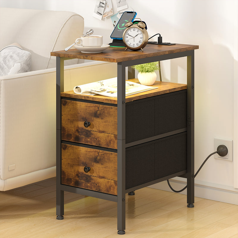 Advwin Bedside Table w/ AC Outlets and USB Ports (Pre-Order)