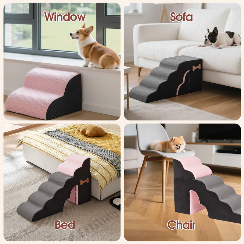 Advwin 2 in 1 High Pet Stairs with Tunnel 6 Steps