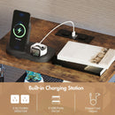 Advwin LED Bedside Tables with Fabric Drawer Set of 2