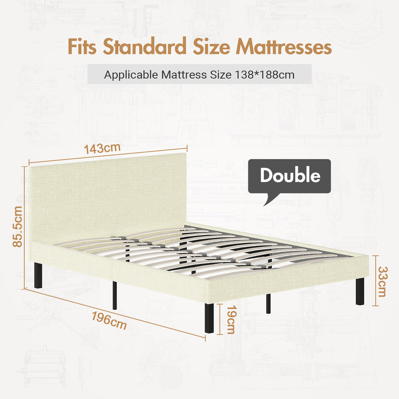Advwin Bed Frame Fabric Mattress Base Single/Double