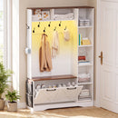 Advwin All-in-One Coat Rack with Flip Shoe Cabinet