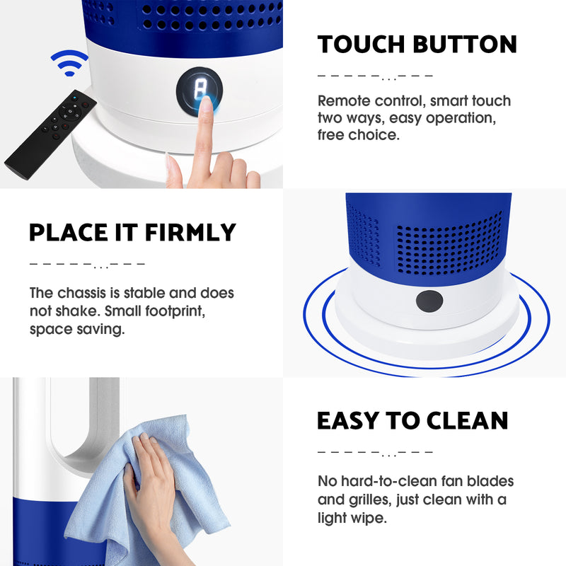 Advwin 2 in 1 Bladeless Tower Heater Fan