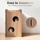 Advwin 2-Tier Luxury Wood Cat House with Access Holes