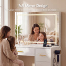 Advwin Dressing Table with Large LED Mirror