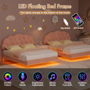 Advwin LED Floating Bed Frame w/ Adjustable Headboard Double