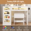 Advwin Dressing Table Stool Set with Glass Drawer