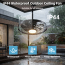 Advwin 20" Outdoor Waterproof Ceiling Fan with Light