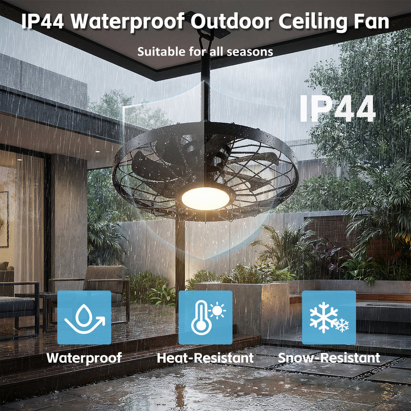 Advwin 20" Outdoor Waterproof Ceiling Fan with Light