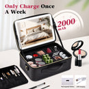 Advwin Travel Makeup Bag with LED Mirror & USB Charging