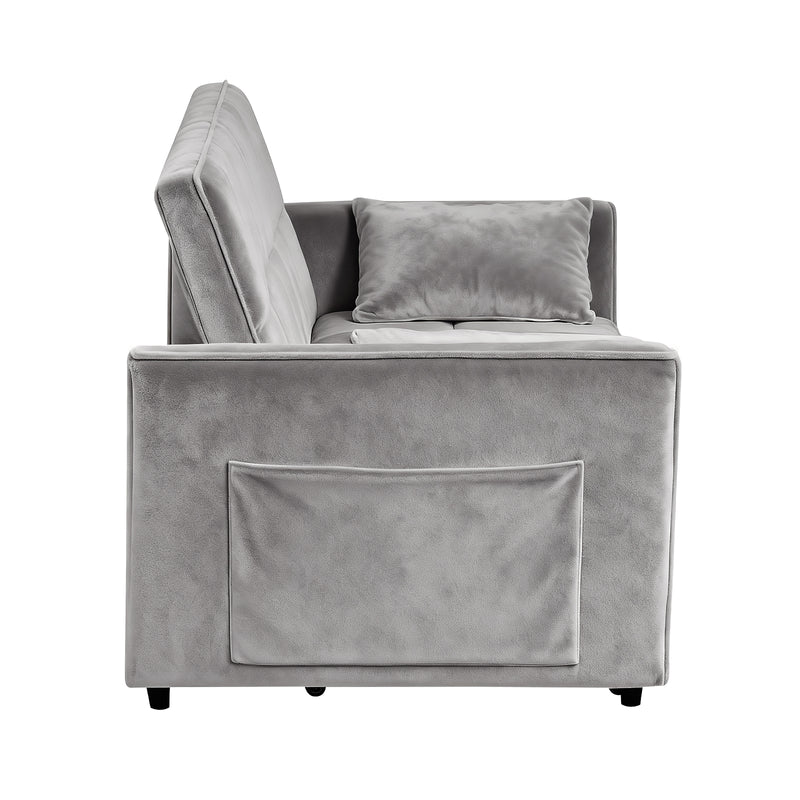 Advwin 3-in-1 Convertible Velvet Sofa Bed with Storage