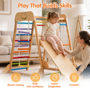 Advwin 9-in-1 Kids Wooden Climbing Frame w/ Slide & Swing