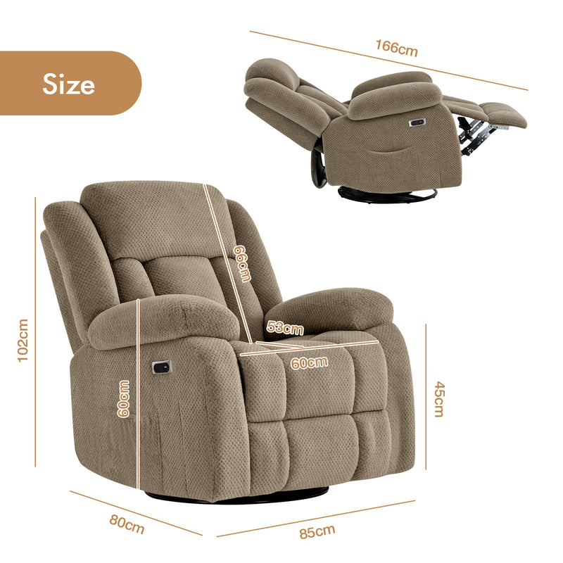 Advwin 8-Point Electric Heat Massage Chair Light Brown
