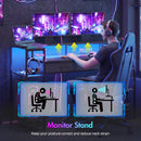 Advwin U Shaped Gaming Desk with LED Lights 148cm