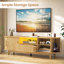 Advwin 157cm TV unit Cabinet w/ Power Outlet & LED Light