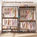 Advwin Adjust Closet Racks w/ 4 Hang Rods & 2 Shelves