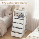 Advwin Bedside Table with 4 Drawers and Charging Station