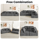Advwin 4 Seater L-Shaped Chenille Modular Sectional Sofa