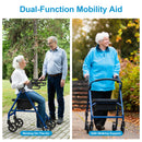 Advwin 4 Wheels Rollator Walker with Dual Brake System