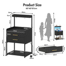 Advwin Bedside Table with Charging Station LED Lights (Pre-Order)