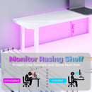 Advwin 150cm L Shaped Computer Desk w/ LED Lights