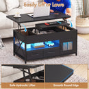 Advwin 4-in-1 LED Lift Top Coffee Table w/ Hidden Compartment