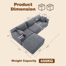 Advwin 278cm L Shape Modular Sectional Sofa Corduroy