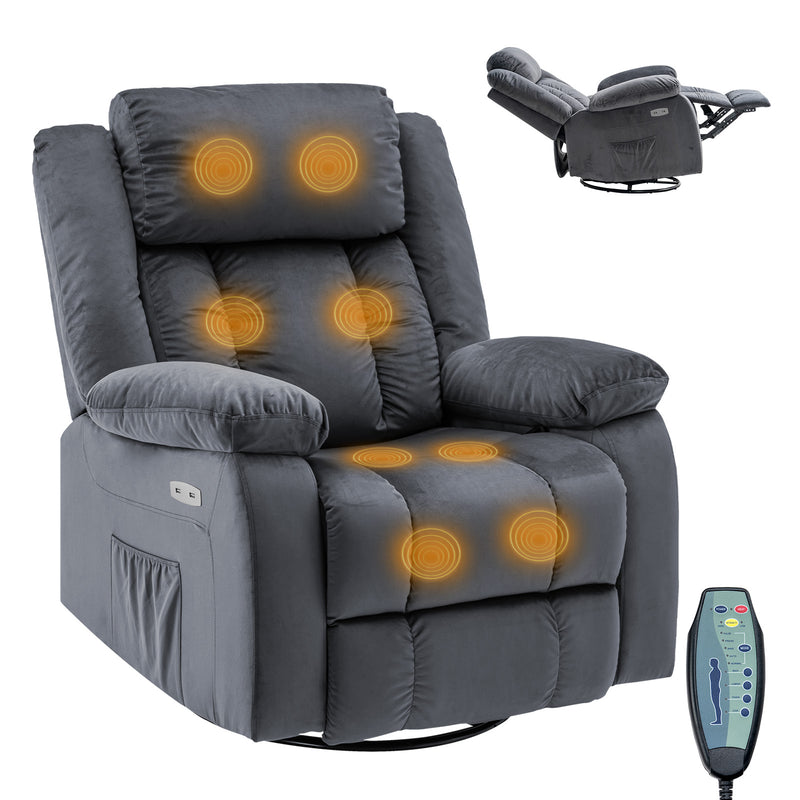 Advwin 360° Swivel Heated Recliner Massage Chair