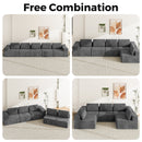 Advwin Armless Sofa Chair Chenille Fabric Modular Sofa