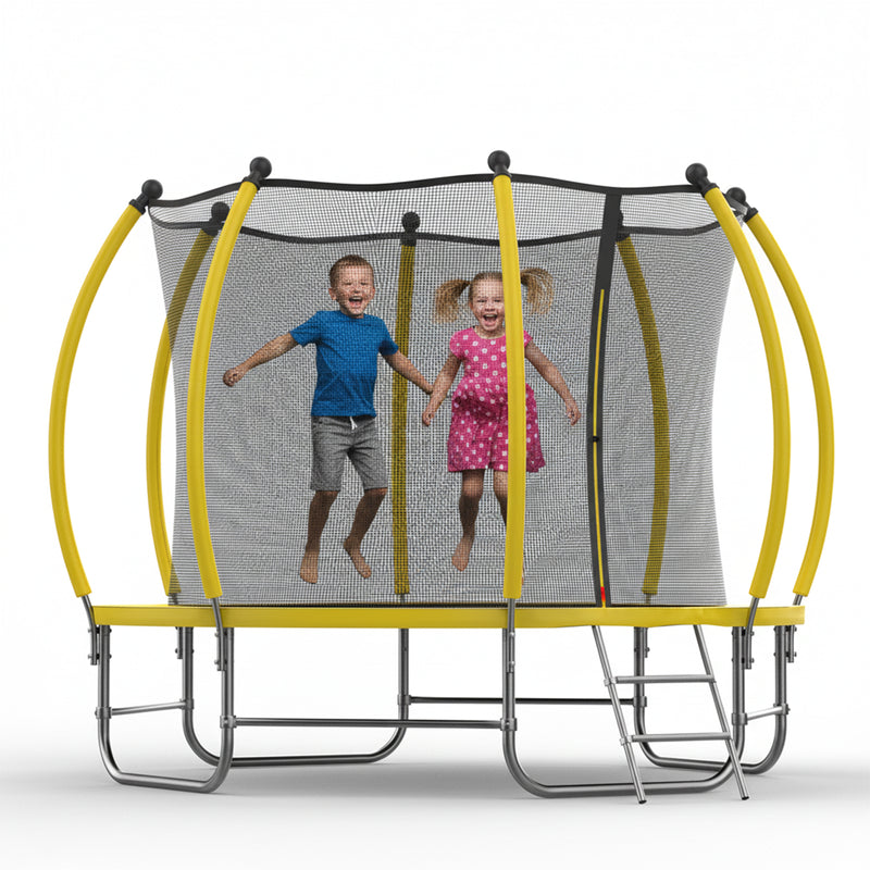Advwin 10FT Recreational Trampoline Outdoor for Kid Yellow