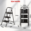 Advwin 3-Step Folding Ladder with Wide Anti-Slip Steps