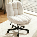 Advwin Armless Office Chair with Footstool & Rocking
