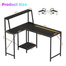 Advwin LED Gaming Desk w/ Adjustable Shelf & Power Outlets