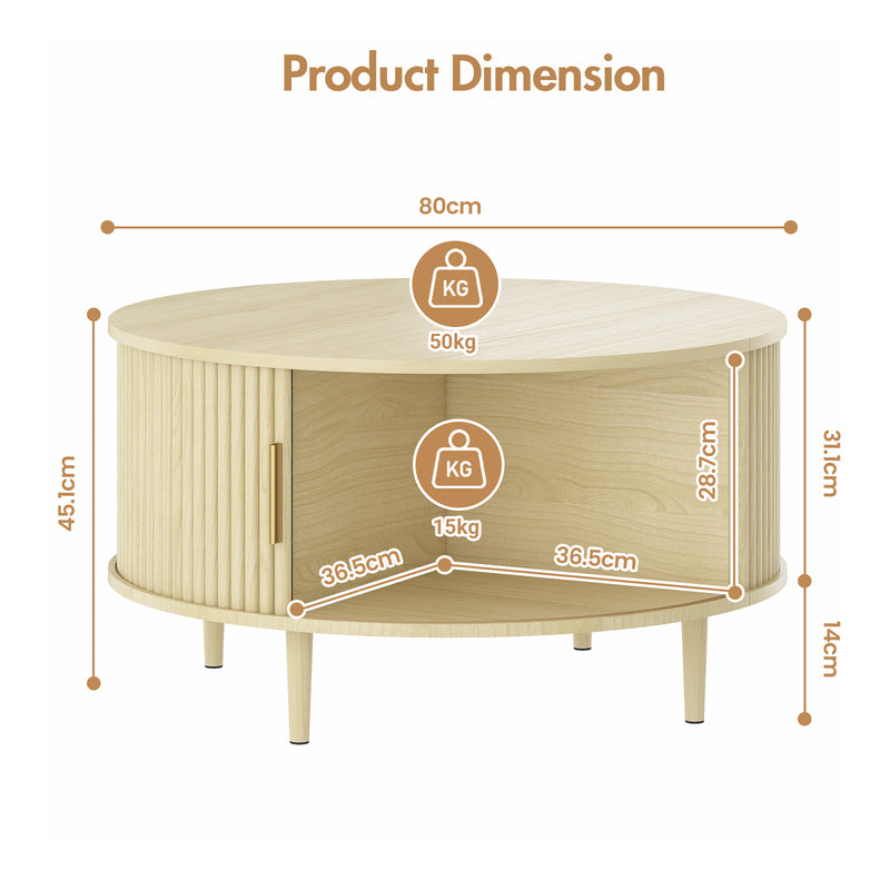 Advwin 80cm Round Coffee Table