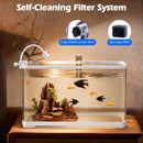 Advwin Fish Tank 50L with Artificial Hill 3-Color Lighting