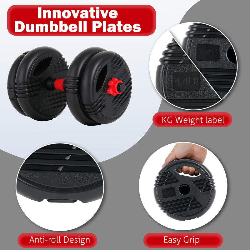 Advwin 5-in-1 Adjustable Dumbbells Set 15kg