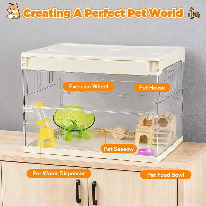 Advwin Foldable Transparent Hamster & Guinea Pig Cage