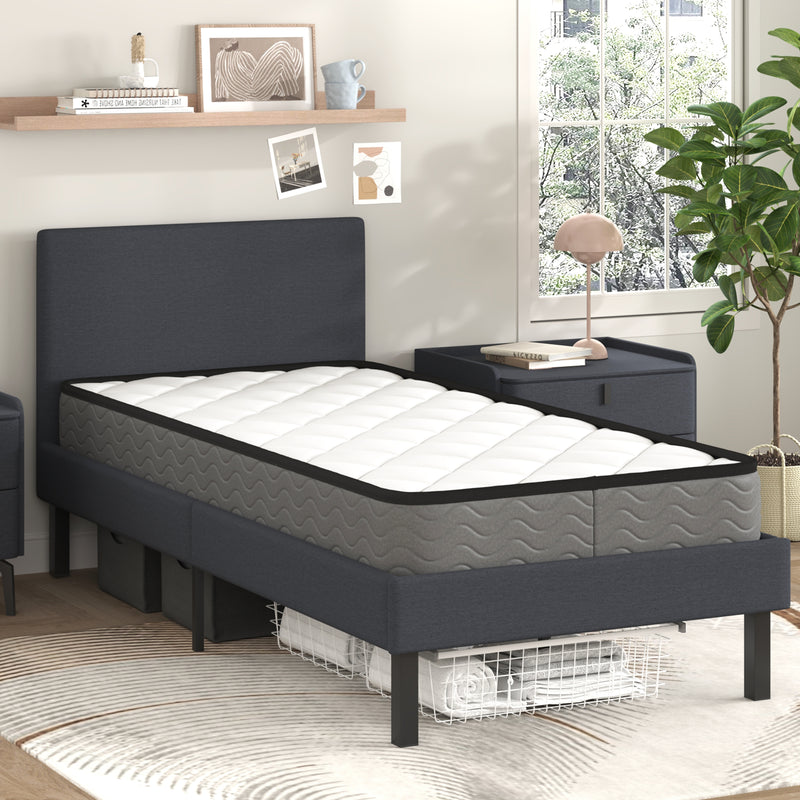 Advwin Bed Frame Single Size Mattress Base Upholstered