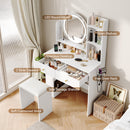 Advwin Makeup Vanity Desk with LED Round Mirror