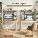 Advwin 3-Tier Desktop Organizer with Hooks Rustic Brown