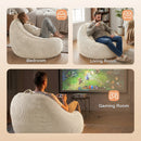 Advwin 90*92cm Corduroy Beanbag Sofa with Backrest