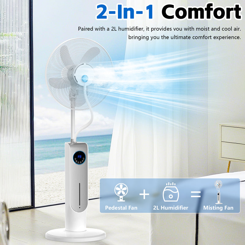 Advwin Misting Pedestal Fan with 4L Humidifier