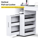 Advwin Manicure Table with Glass Top White